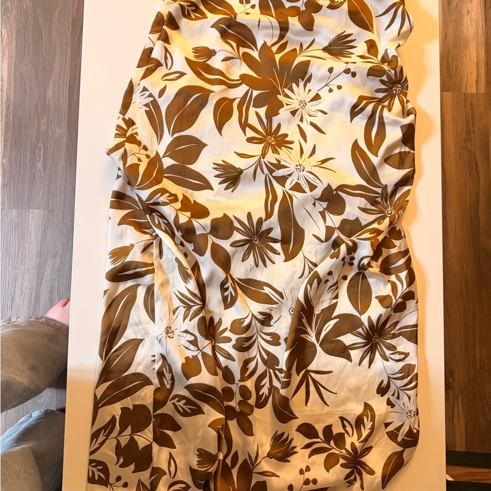 Floral Brown and White Skirt